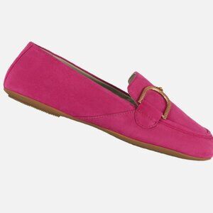 GEOX Fuchsia Suede Loafers, Size 8